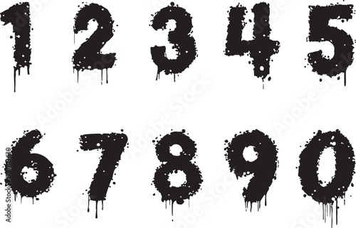 Graffiti Style Numbers Set