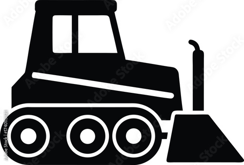 Bulldozer silhouette vector art illustration