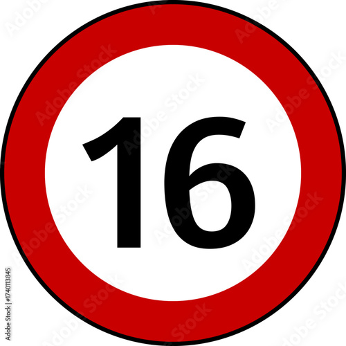 Speed Limit 16 Sign