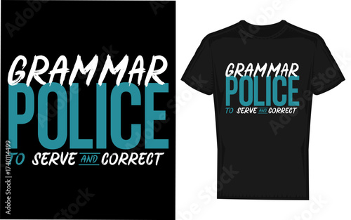 Funny grammar police english teacher silhouette icon for education and language humor