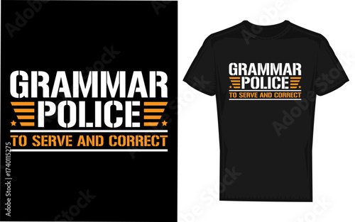 Grammar police silhouette a humorous illustration for teachers and language enthusiasts serving and correcting with style