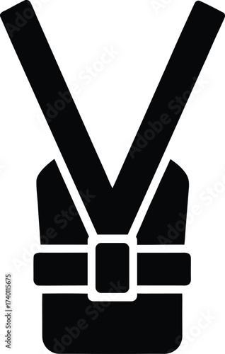 Harness safety belt silhouette vector art illustration