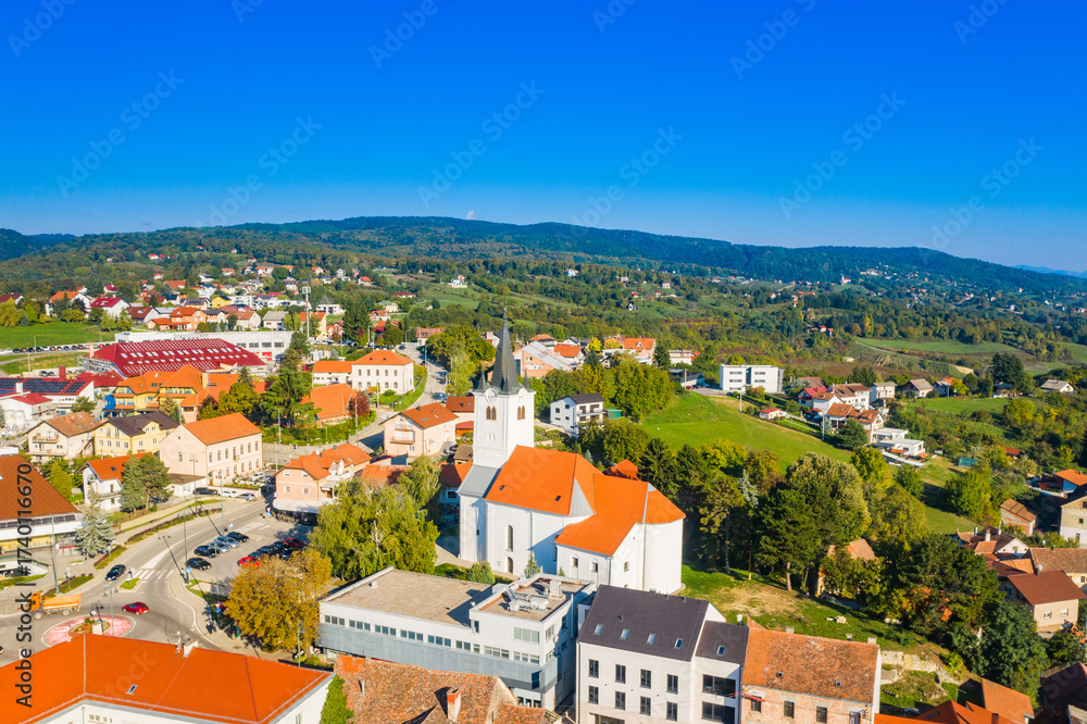 Obraz premium Panoramic view of center of town of Sveti Ivan Zelina, Prigorje, Croatia 