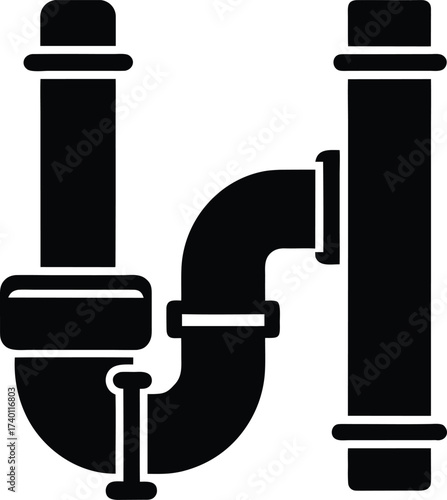 Pipes silhouette vector art illustration