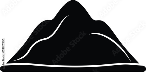 Sand pile silhouette vector art illustration