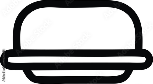 Simple outline of a burger icon representing fast food and quick meal options ideal for menus and food services