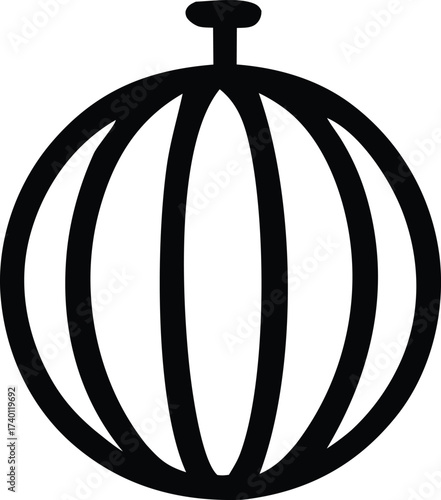 Simple hand-drawn style icon of a gooseberry fruit isolated on a plain surface for simple design needs