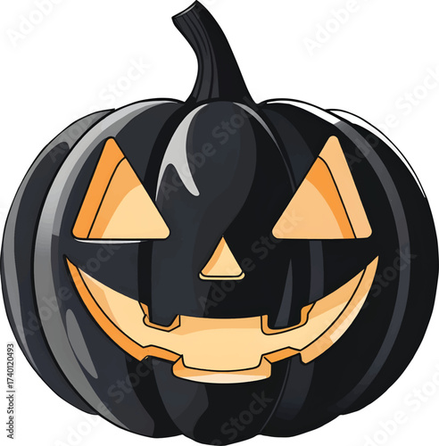 a stunning illustration of a cute Halloween pumpkin