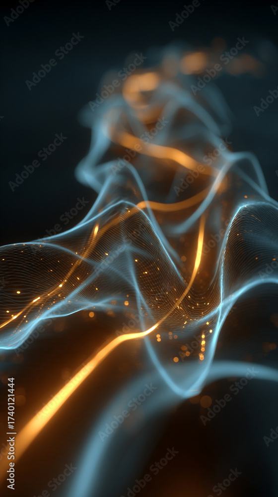 Obraz premium Dynamic light shapes background with bright luminous glowing lines forming fluid motion and depth through 3d rendering creating a futuristic abstract design ideal for modern digital visuals