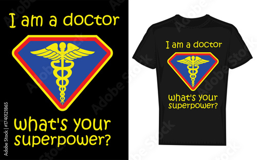 Humorous doctor silhouette design celebrating their superpower of healing and care perfect for medical professionals and healthcare appreciation
