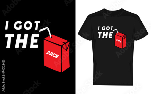 Dynamic silhouette of a juice carton with the phrase i got the juice creatively integrated perfect for beverage branding and advertising