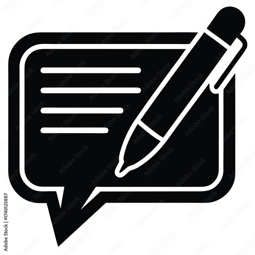 Fototapeta premium writing pen on message vector icon