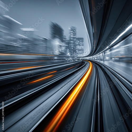 High-speed business and technology concept, Acceleration of ultra-fast and fast blur.