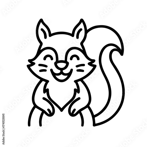 outline happy squirrel on a white background
Vector line icon animal character emotion, including joy and sadness