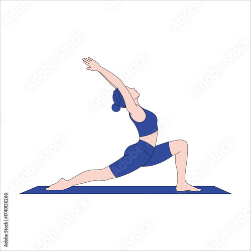 Woman performing yoga pose on mat