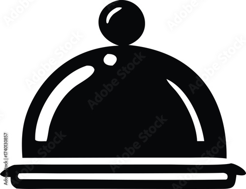 Classic cloche serving dish icon representing fine dining meal presentation and restaurant service for culinary professionals and food enthusiasts