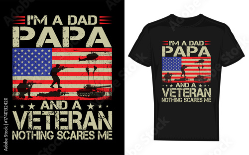 Funny retro i m a dad papa and veteran design featuring a silhouette perfect for father s day birthdays or any proud dad papa or grandpa celebrating their veteran status with humor and vintage style