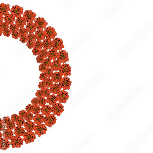 Semi-circle design of marigold flower pattern background.