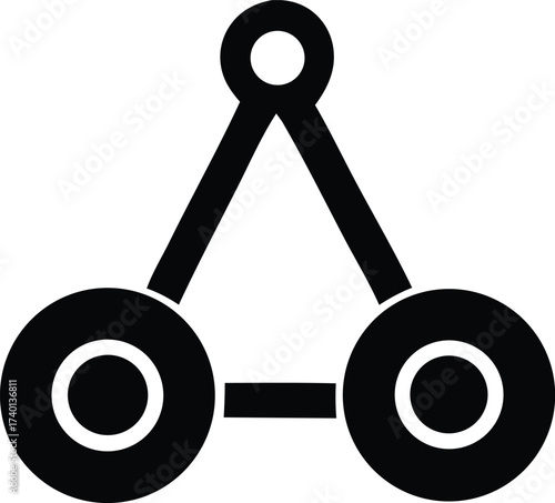 Abstract geometric symbol representing connection or linkage a simple stylized icon for design projects