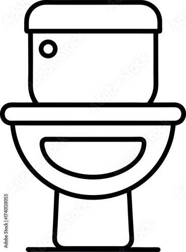 Minimalist Black and White Toilet Illustration for Bathroom Design Concepts