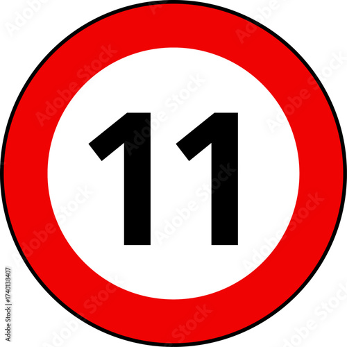 Speed limit 11 kmh sign