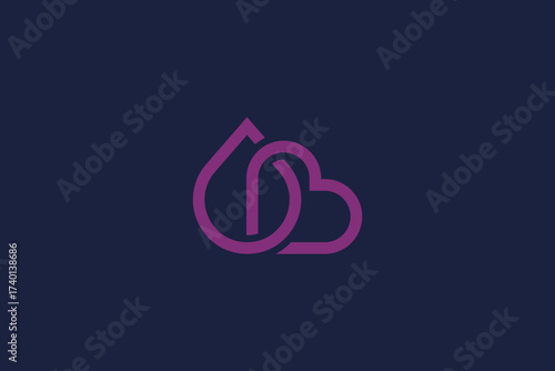 drop love logo icon design vector template