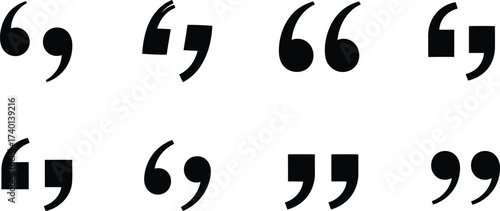 Quotation Mark Icons In Different Orientations vector