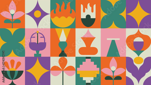 Geometric pattern of colorful shapes