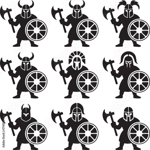 Viking Warriors Silhouettes Collection
