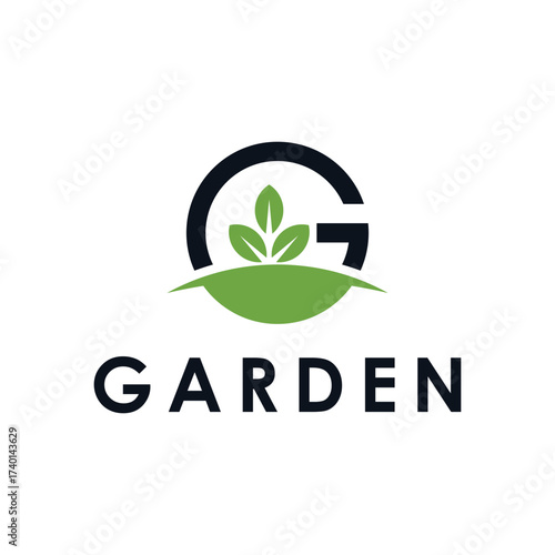 Creative garden green tree farm letter G logo design inspiration