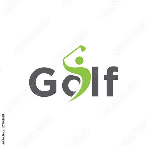 Creative word mark golf logo, Golf club icon logo design vector, Golf logo design