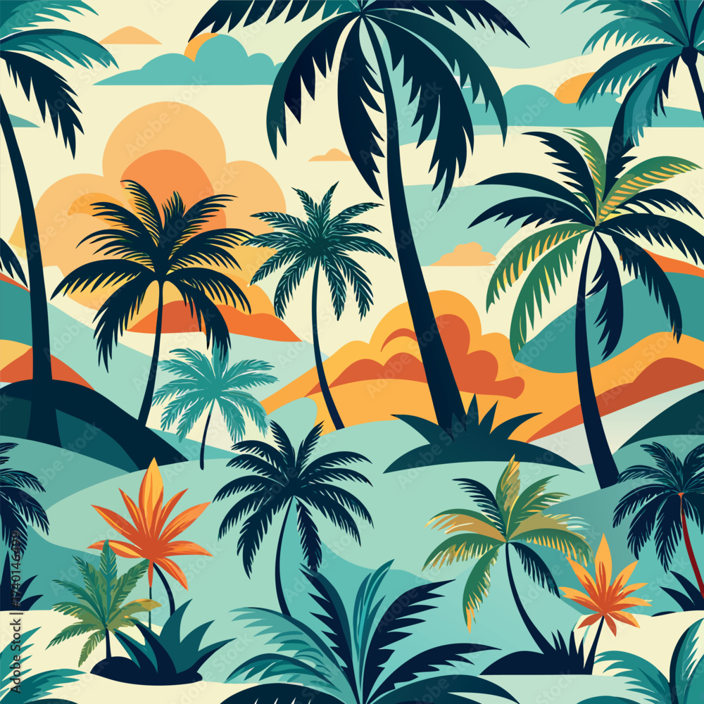 Fototapeta premium set of palm tree