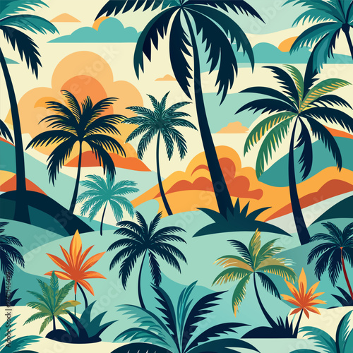 set of palm tree