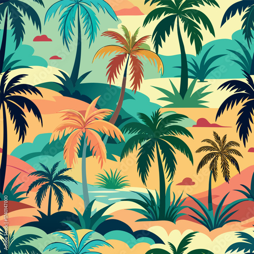 set of palm tree