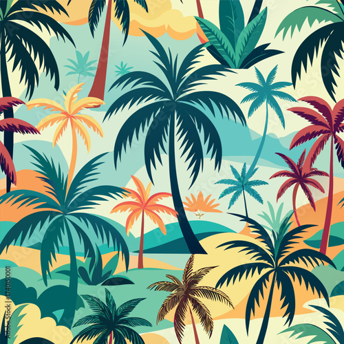 set of palm tree