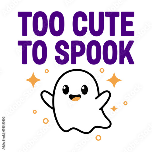  Too Cute To Spook Ghost Halloween T-Shirt – Adorable Kawaii Ghost Graphic Tee