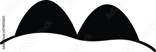 Abstract Black Curved Shapes, Minimalist Geometric Forms, Elegant Design Elements for Modern Graphics