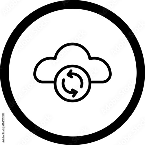 Cloud Sync Vector Icon Design