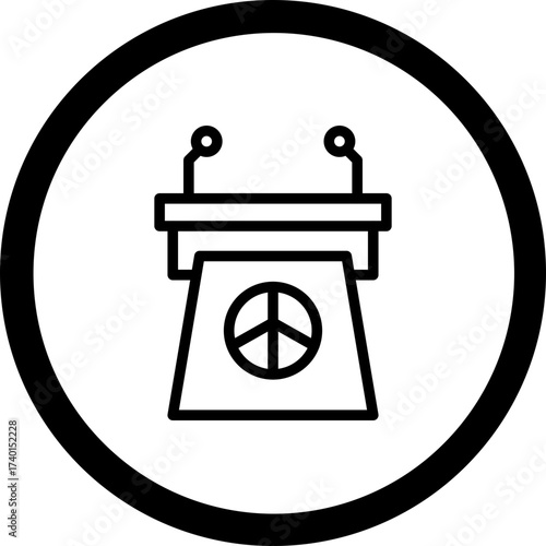 Tribune Vector Icon Design
