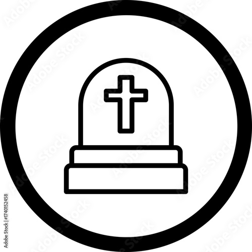 Grave Vector Icon Design