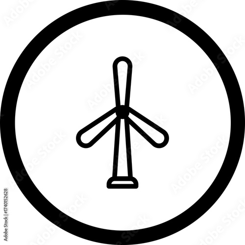 Eolic Turbine Vector Icon Design