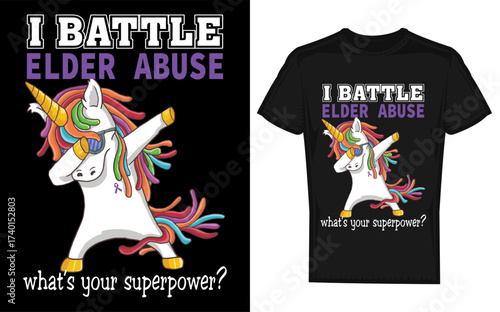 Silhouette unicorn fighting elder abuse awareness symbol isolated on transparent background