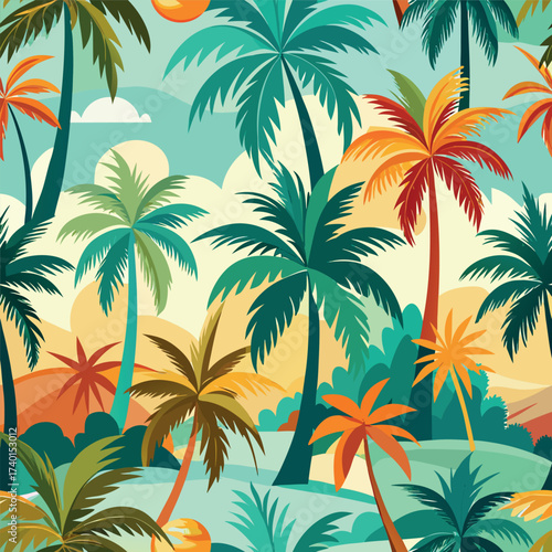set of palm tree