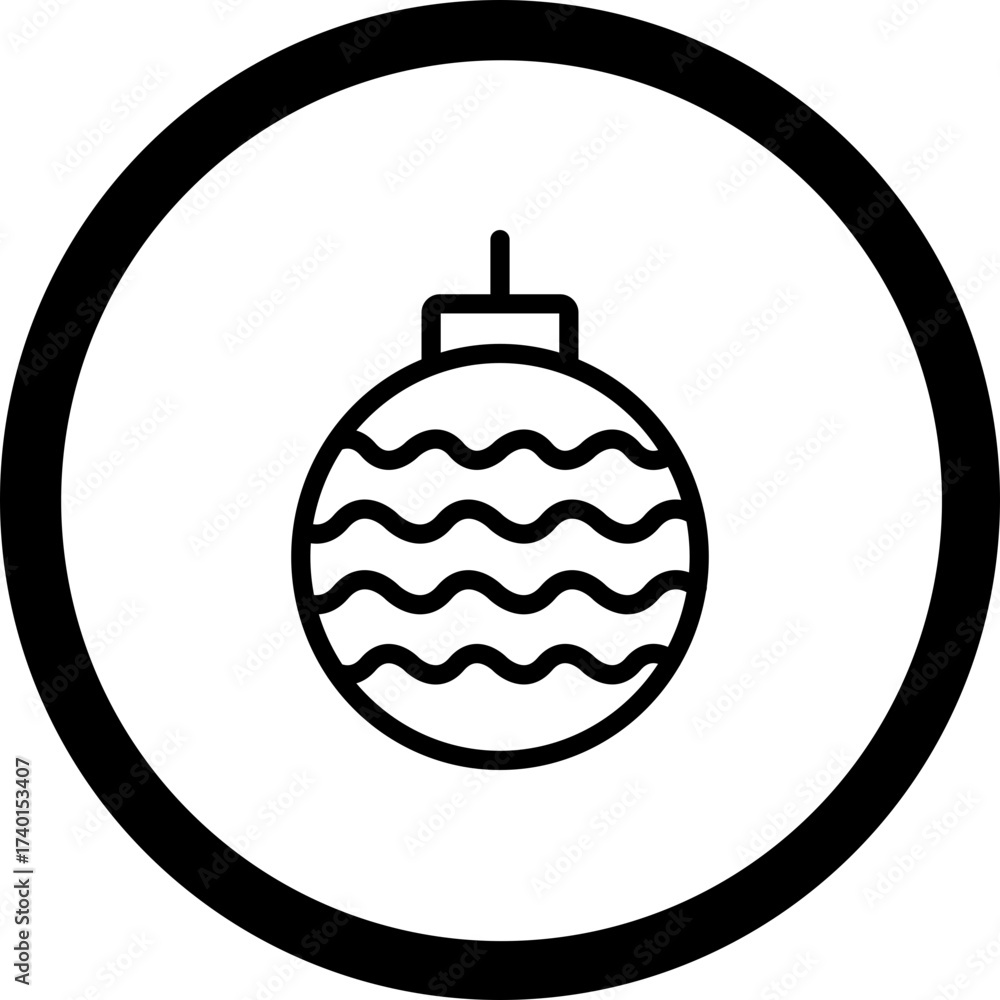 Obraz premium Christmas Bauble Vector Icon Design