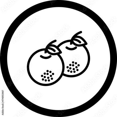 Mandarin Oranges Vector Icon Design