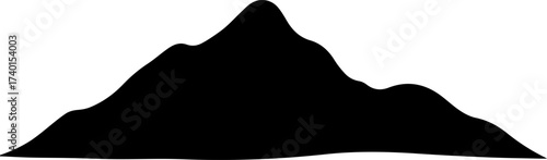Wide Mountain Vista Vector Silhouette