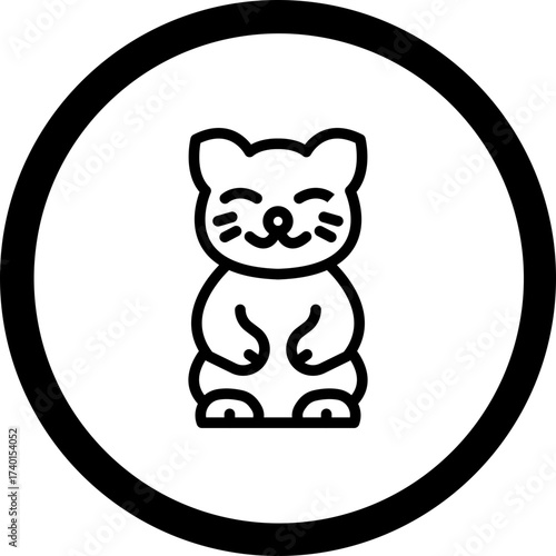 Lucky Cat Vector Icon Design