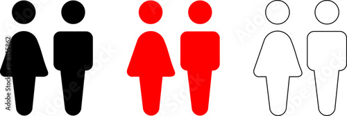 Gender Symbol Icons Featuring Dress and Pants Silhouettes in Multiple Graphic Styles