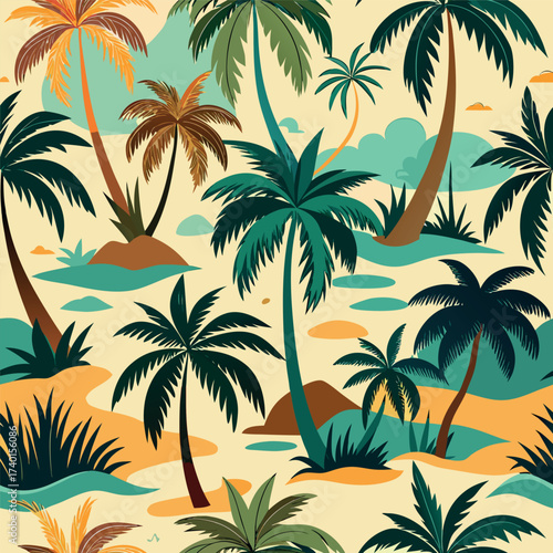 set of palm tree