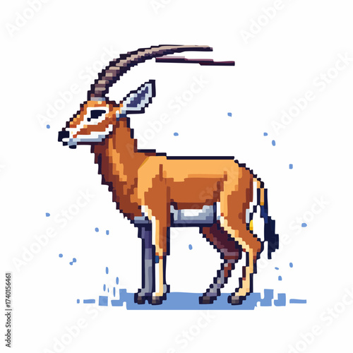 Gazelle or Antelope Pixel Art